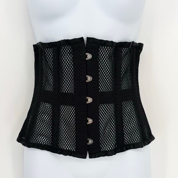 Playgirl Black Mesh Underbust Corset Size XS/S - Picture 1 of 6